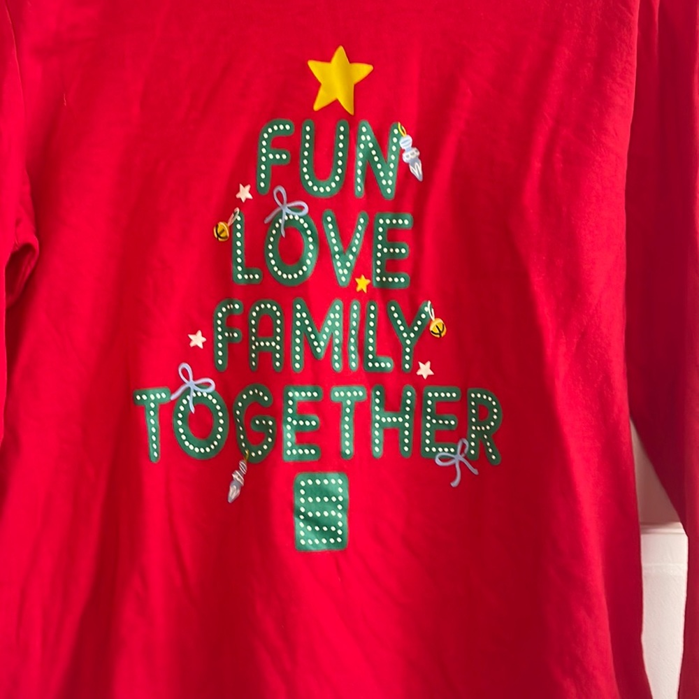 NWOT Fun Love and Plaid top only - Christmas holiday Jammies For Your Family pjs